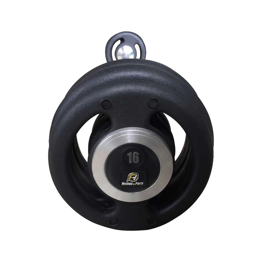 Barra Cromada Recartilhada Montada Anilha Injetada 18Kg