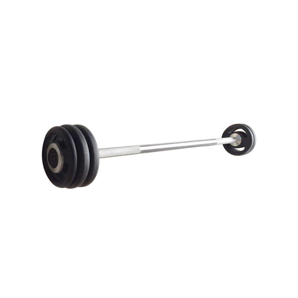 Barra Cromada Recartilhada Montada Anilha Injetada 20Kg