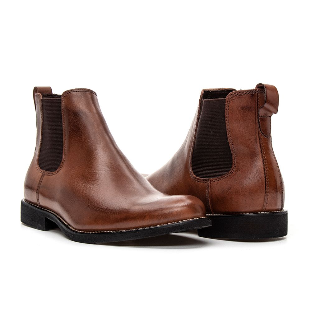 Botina Chelsea Anatômica Couro Nobre Pullapo Wisky | COUROWEST