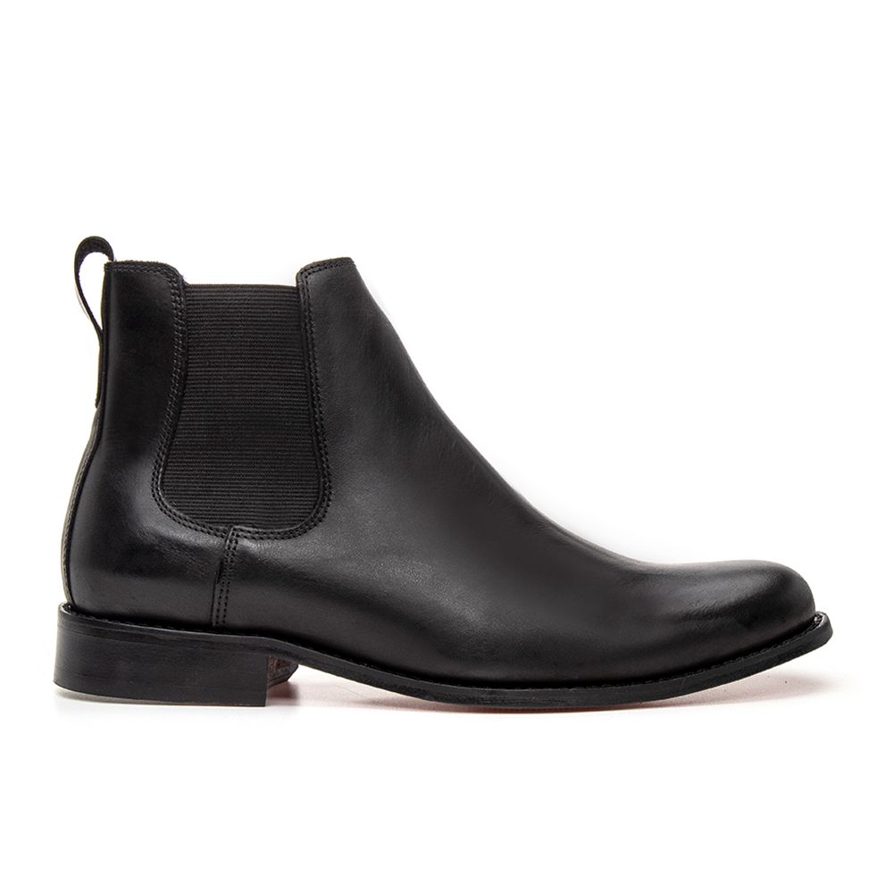 BOTA CHELSEA COM SOLADO EM COURO - NOBRE PRETO