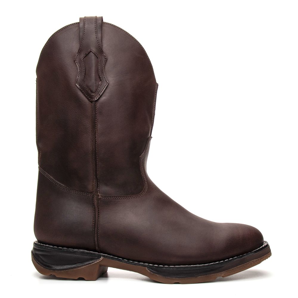 BOTA TEXANA CANO LONGO JUMP COURO HIDROFUGADO CAFÉ 