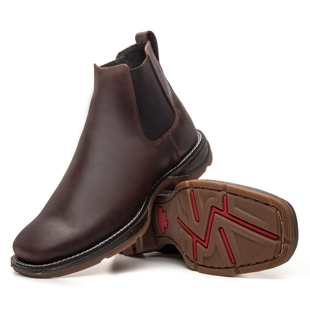 Bota Work Jump Comfort Couro Fóssil Tabaco | COUROWEST