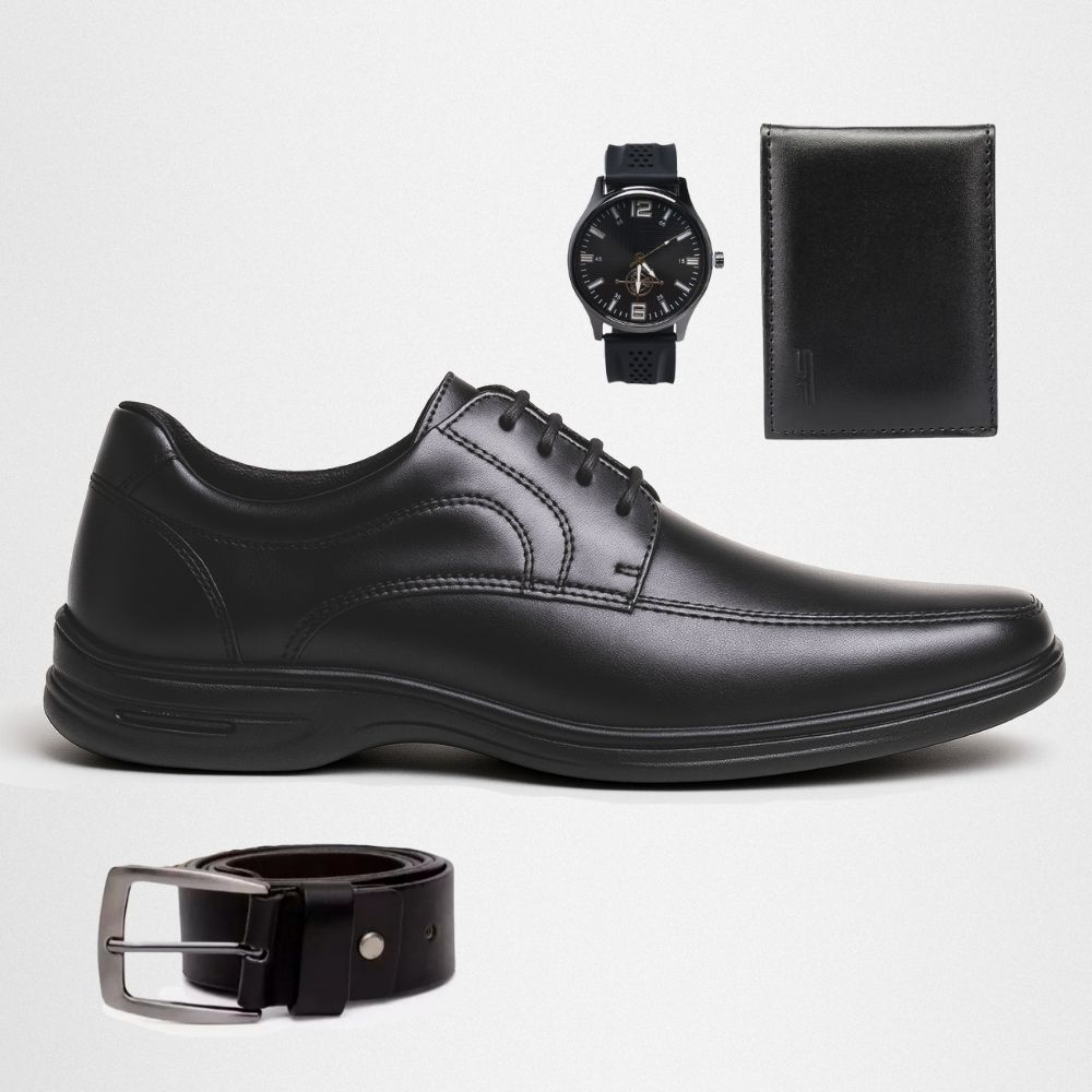 SAPATO MASCULINO CONFORT COURO LEGÍTIMO + RELÓGIO ... - NOTORIAN'S SHOP