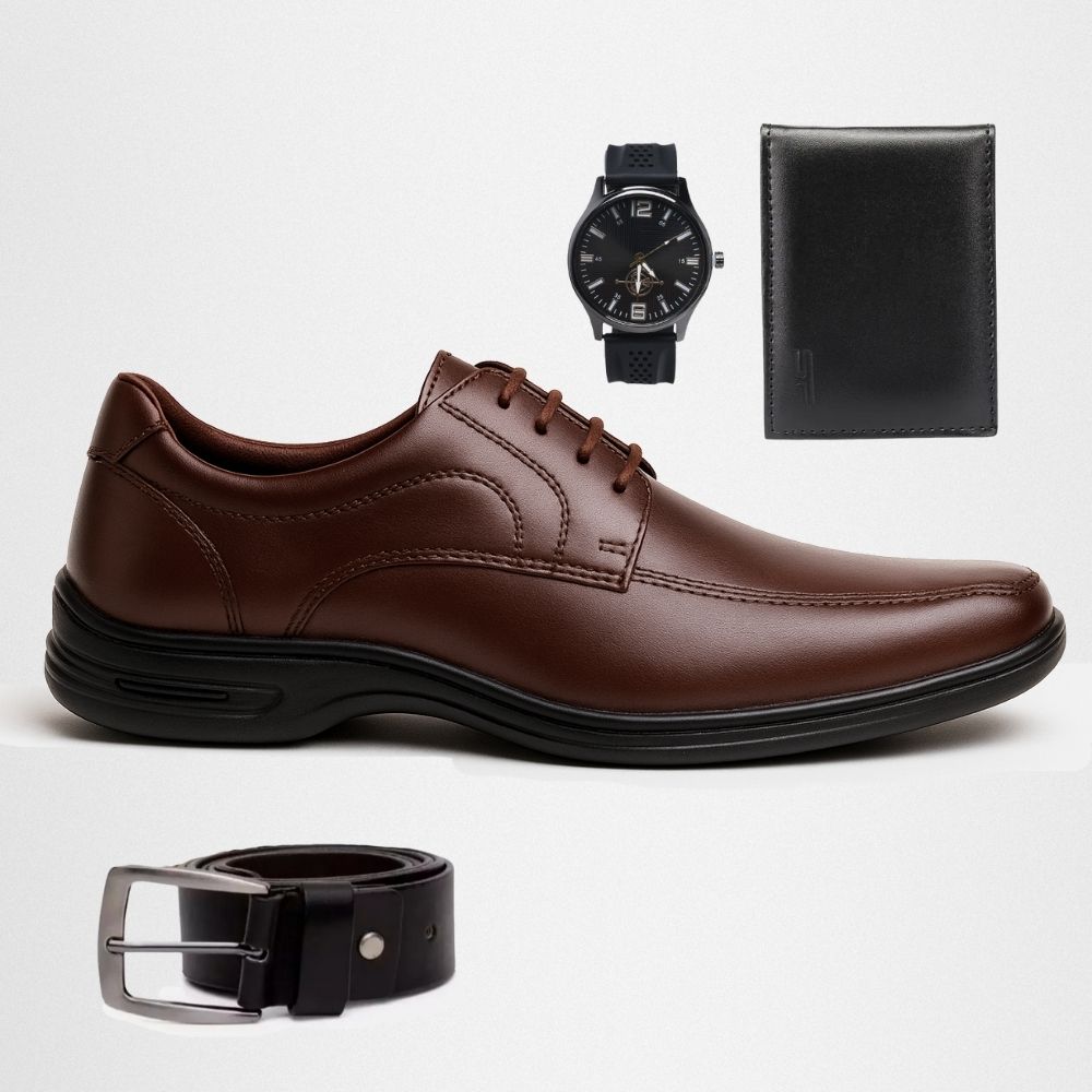 SAPATO MASCULINO CONFORT COURO LEGÍTIMO + RELÓGIO ... - NOTORIAN'S SHOP