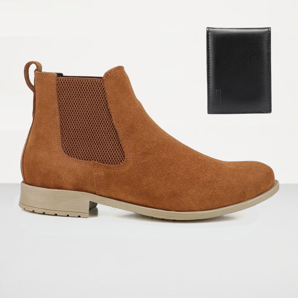 Botina Chelsea Masculina Couro Legítimo Nobuck + C... - NOTORIAN'S SHOP