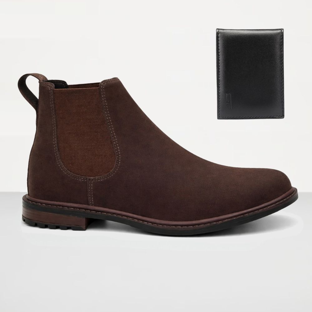 Botina Chelsea Masculina Couro Legítimo Nobuck + C... - NOTORIAN'S SHOP