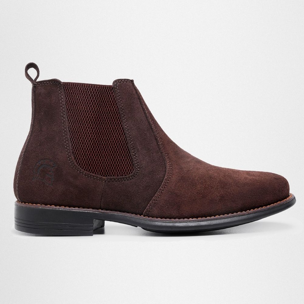 Botina Chelsea Masculina Couro Legítimo Nobuck- Ca... - NOTORIAN'S SHOP