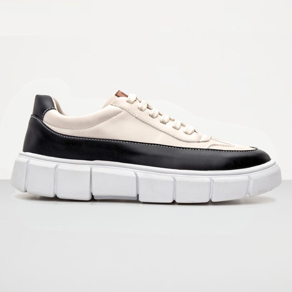 Tênis Sneaker Masculino Solado Alto - Preto/Nude - NOTORIAN'S SHOP