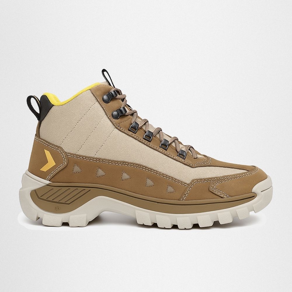 Bota Masculina Couro Legítimo Cano Médio - Creme - NOTORIAN'S SHOP