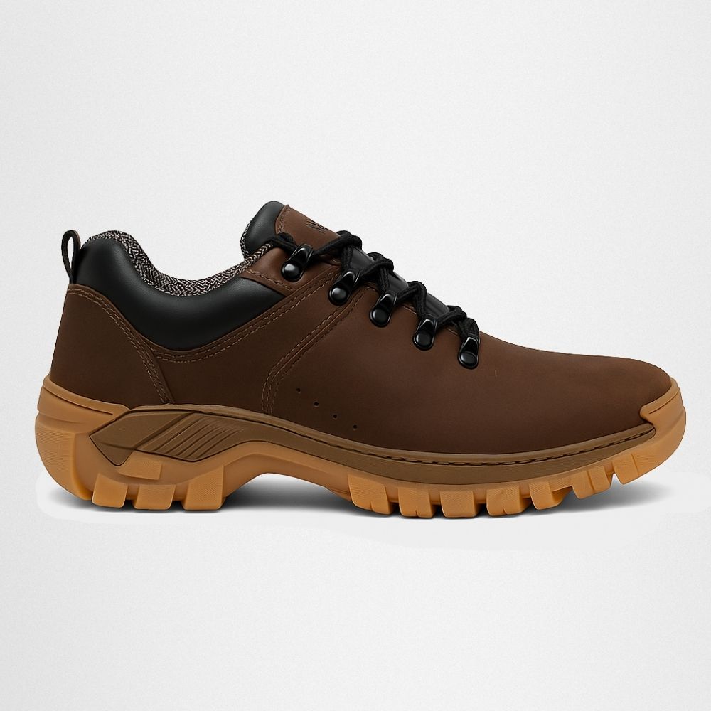 Bota Masculina Couro Legítimo Cano Curto - Marrom - NOTORIAN'S SHOP