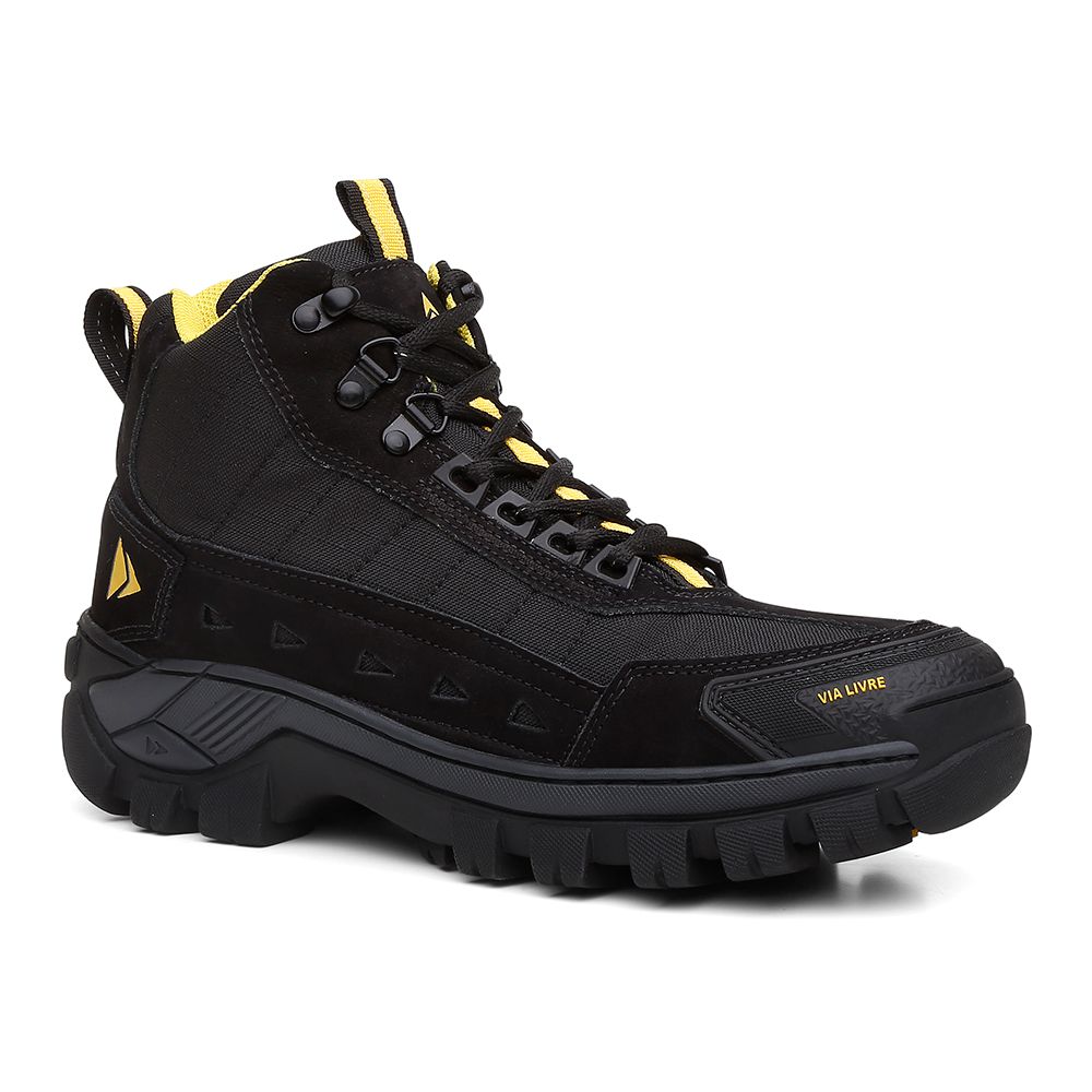 Bota Masculina Couro Legítimo Cano Médio - Preto - NOTORIAN'S SHOP