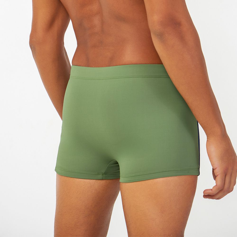 SUNGA BOXER COM ZIPER VERDE MILITAR C/ MARINHO