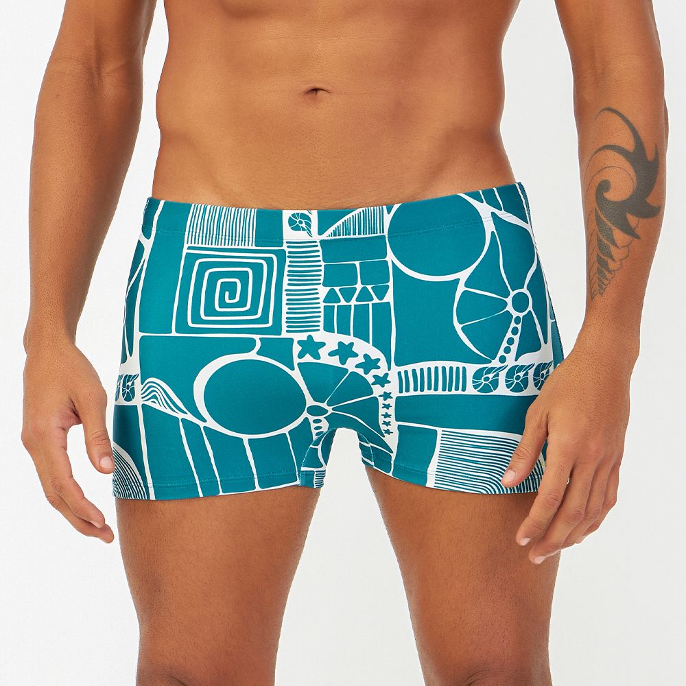SUNGA BOXER ESTAMPADA ROTA SOLAR VERDE