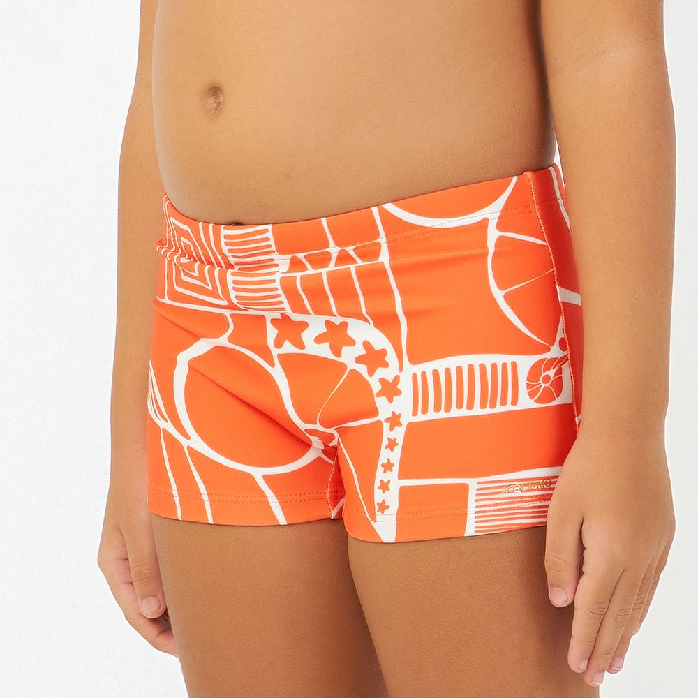 SUNGA BOXER ESTAMPADA INFANTIL ROTA SOLAR LARANJA