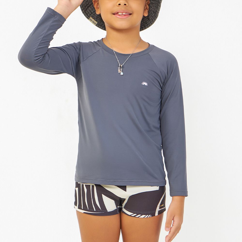 CAMISETA UV CAVA COMUM INFANTIL GRAFITE