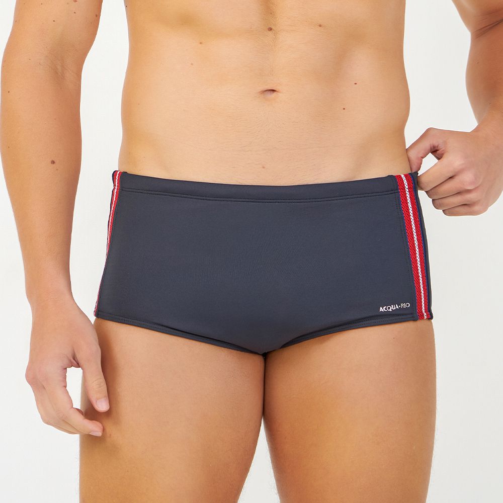 SUNGA SLIP COM LISTRA PRETO