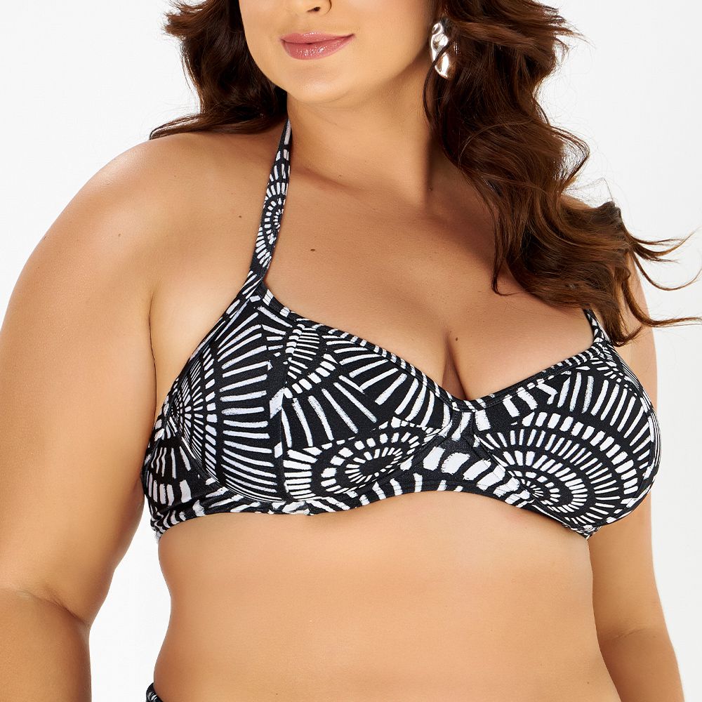 TOP MEIA TAÇA PLUS ESTAMPADO OURICO DO MAR