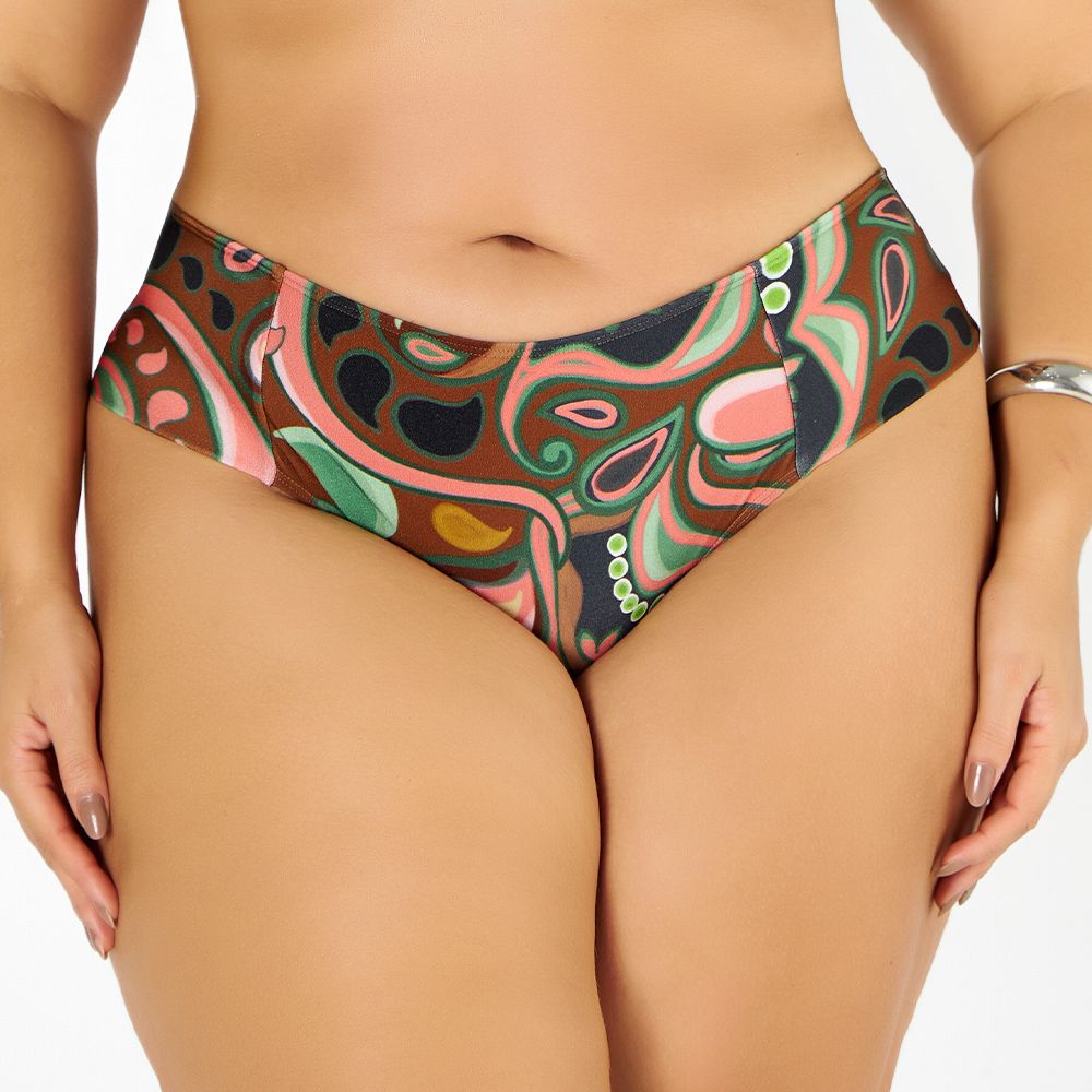 BIQUINI PLUS COM RECORTE ESTAMPADO NATUREZA PSICODELICA