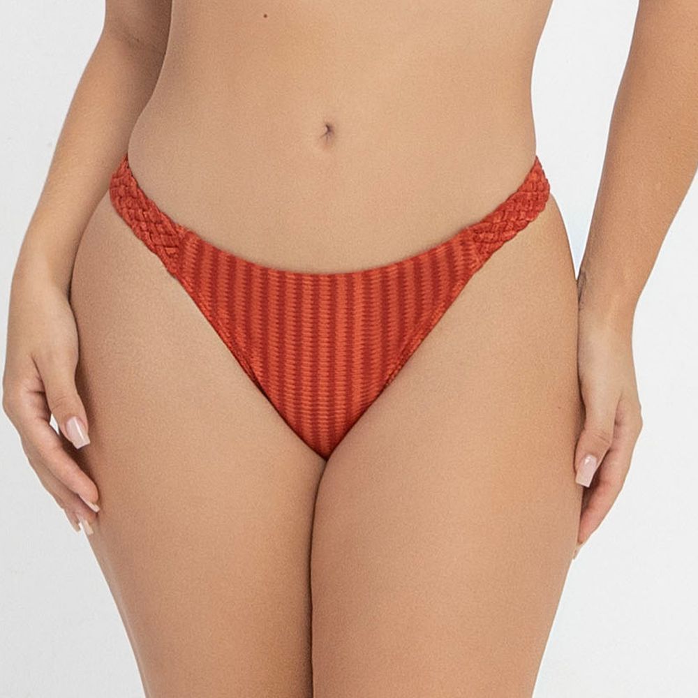 TANGA C/ TEXTURA E TRANÇA TERRA QUENTE