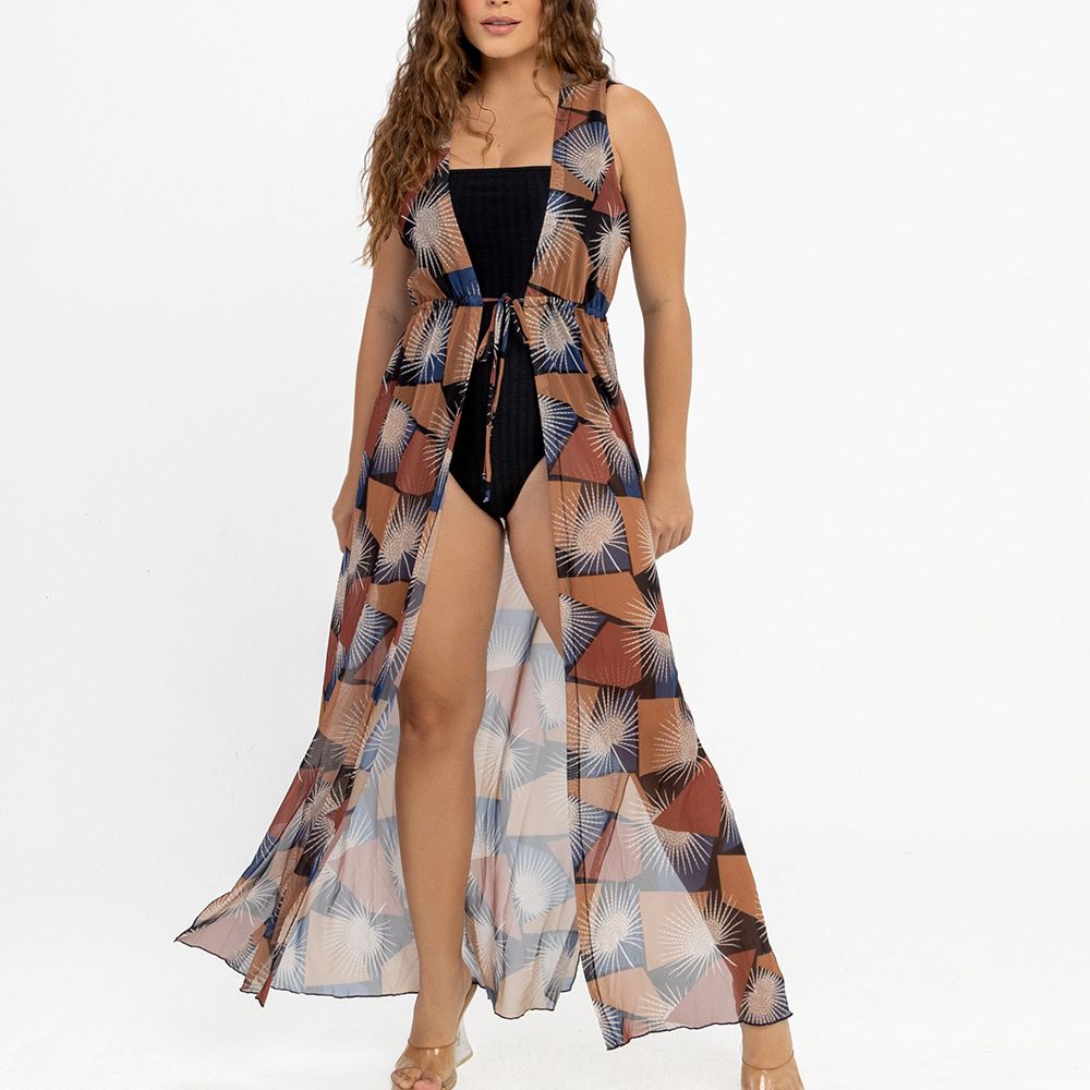 SAIDA TULE CAPRI ESTAMPADA CARNAUBEIRA