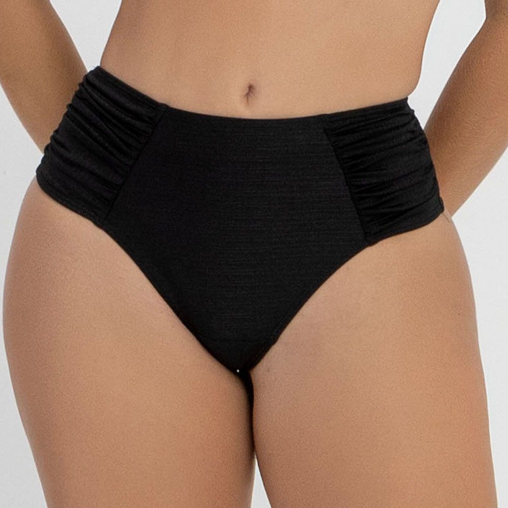 BIQUINI MAX FIO DENTAL DRAPEE LISO ZERO BARRIGA PRETO