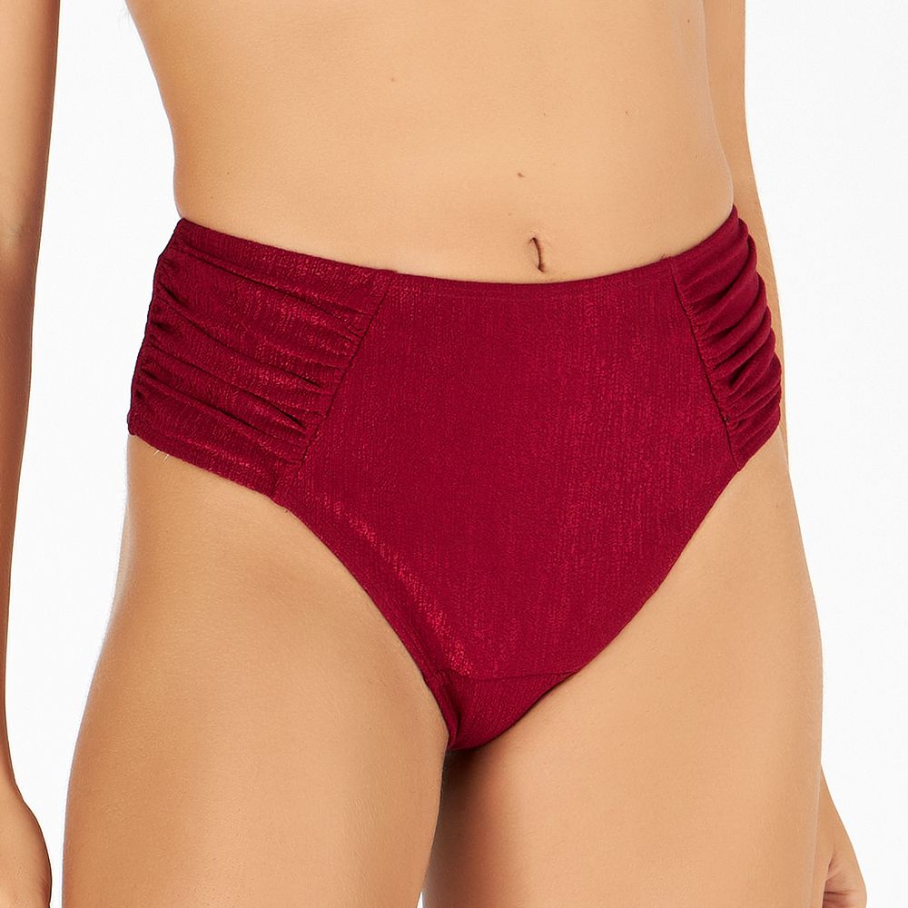 BIQUINI MAX DRAPEE FIO DENTAL LISO ZERO BARRIGA HIBISCO