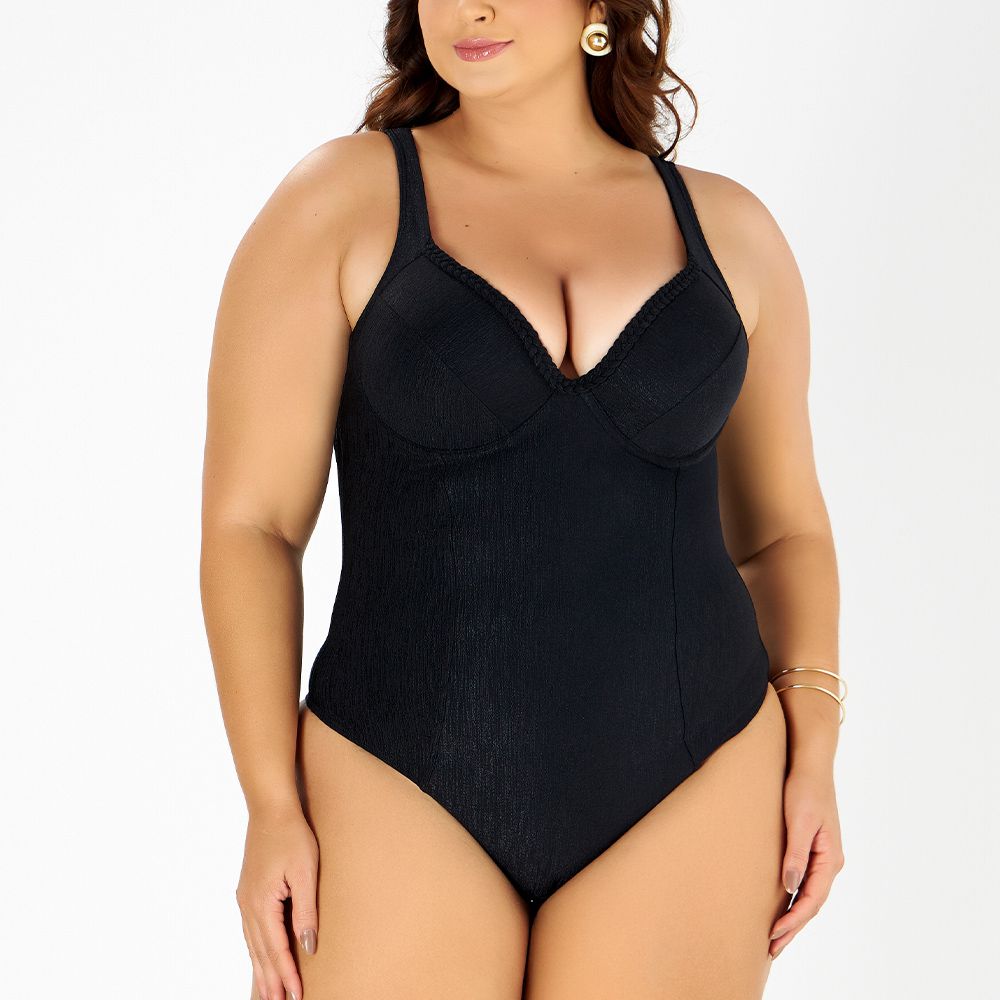 MAIO C/ BJ RECORTE E TRANÇA LISO ZB PRETO