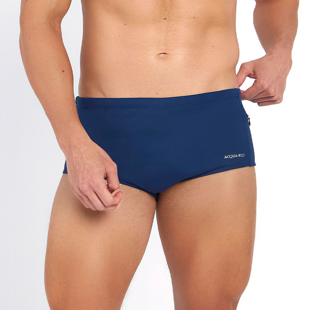 SUNGA SLIP COM ZIPER MARINHO