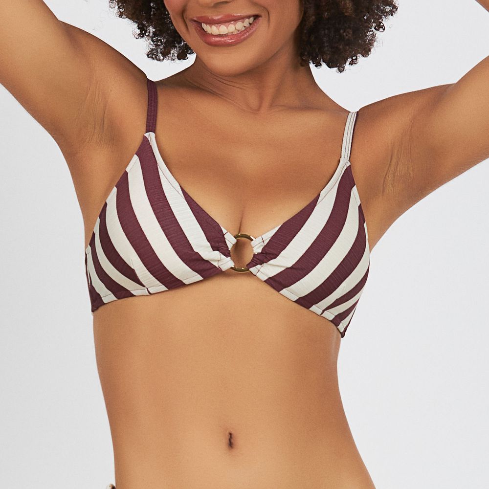 BODY TOP COM BOJO REMOVIVEL ESTAMPADO CLASSIC STRIPES