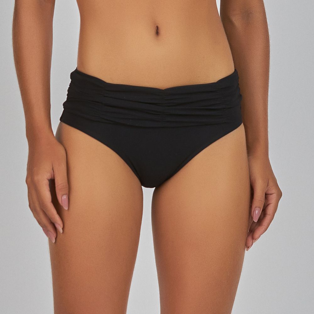 HOT PANT DRAPEE LISO PRETO