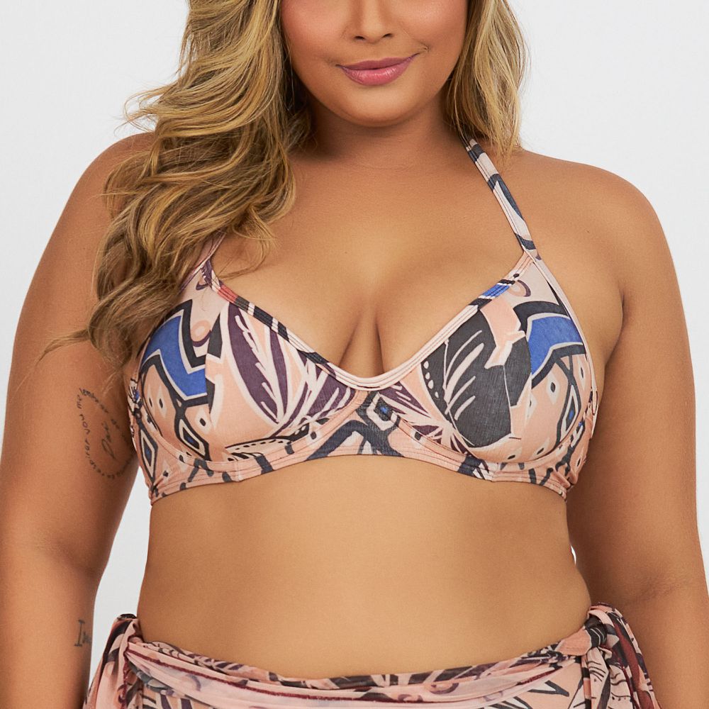 TOP MEIA TAÇA PLUS ESTAMPADO BRASIL POP