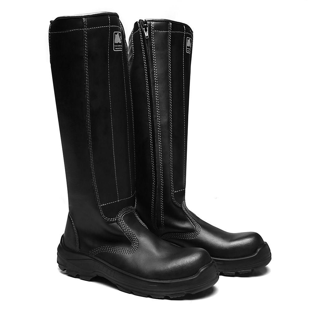 BYCM BOTA ZÍPER MICROFIBRA PRETA COMPOSITE MATEIRA