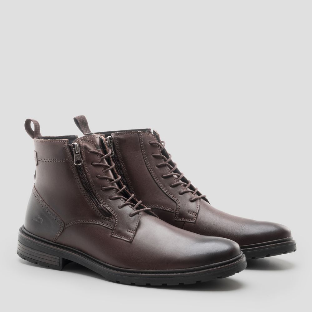 Bota London Double Zip Café