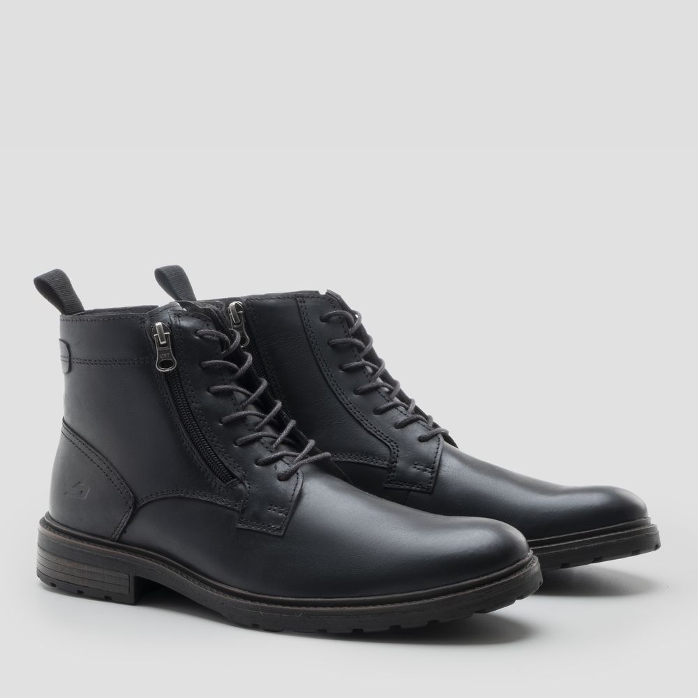 Bota London Double Zip Preto
