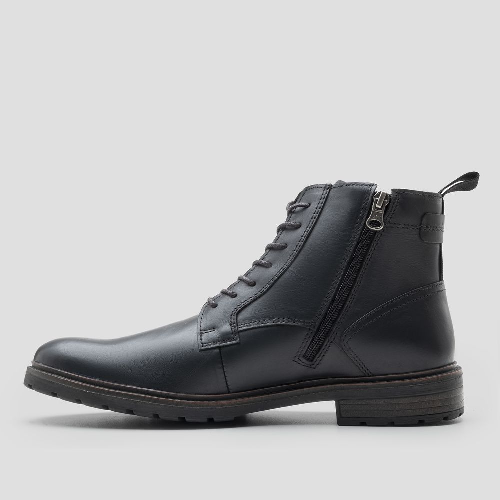Bota London Double Zip Preto