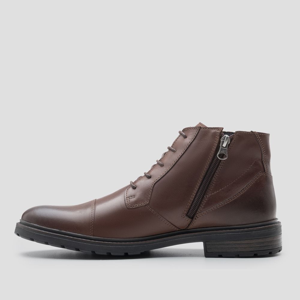 Bota London Lace Zip Havana