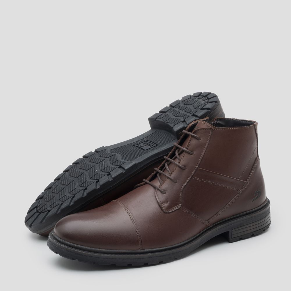 Bota London Lace Zip Havana