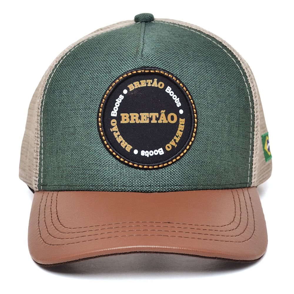 Boné Bretão Boots Agro - Verde/Marrom - BRETÃO STORE