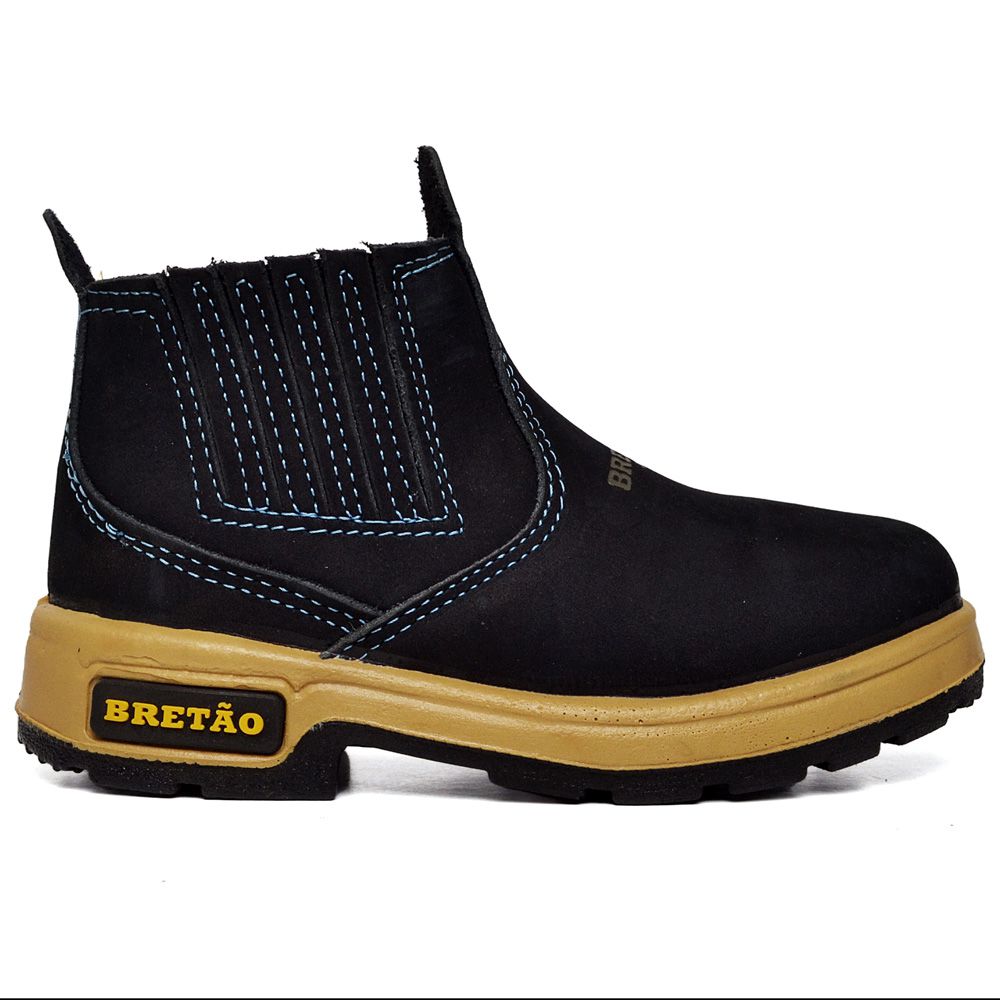 Botina Infantil Agrícola Em Couro Nobuck - Azul - BRETÃO STORE