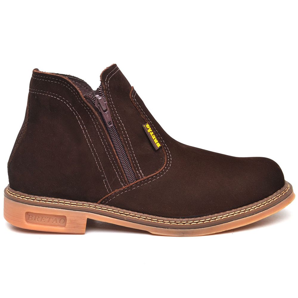 Botina Masculina Urbanos Com Zíper Chocolate - BRETÃO STORE