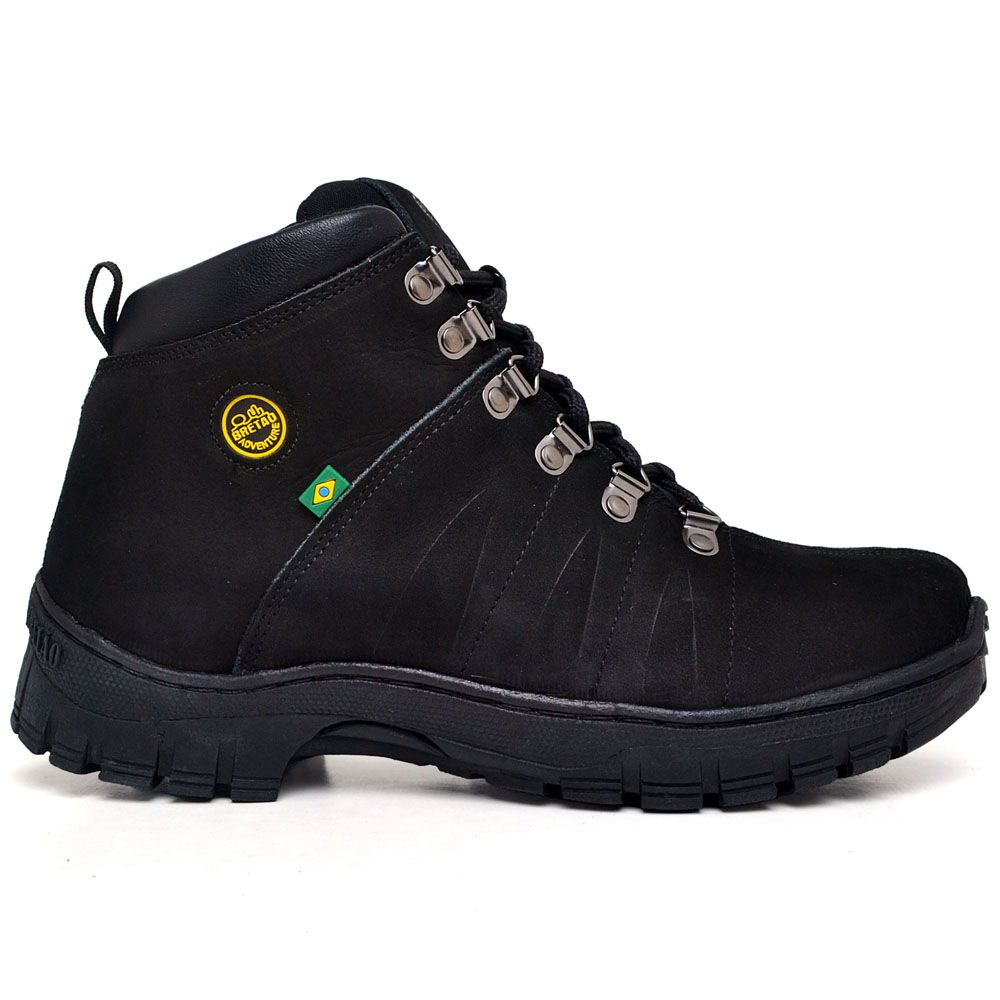 Coturno Adventure Masculino Solado Trekking Preto - BRETÃO STORE