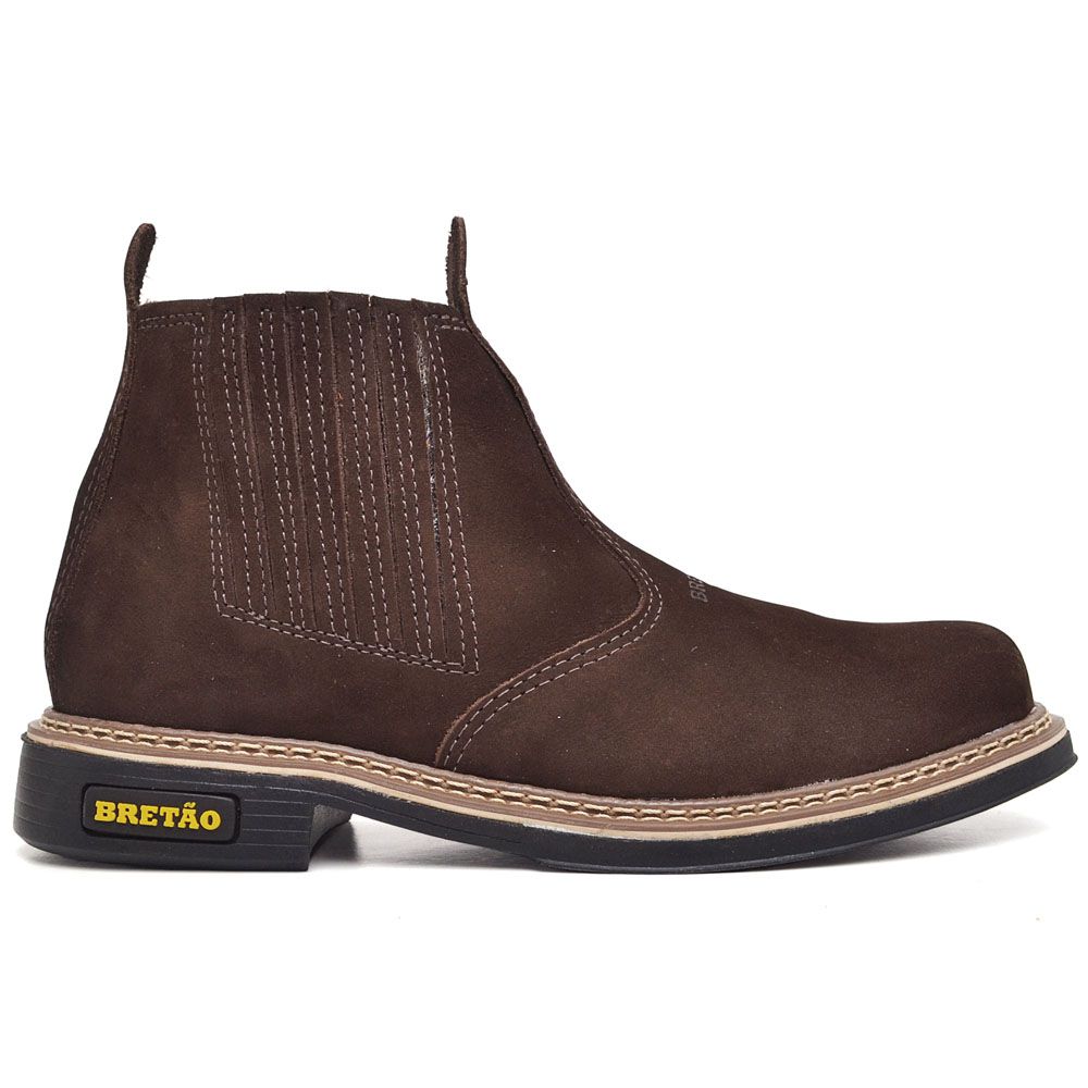 Botina Masculina Solado Cactus Nobuck Chocolate - BRETÃO STORE