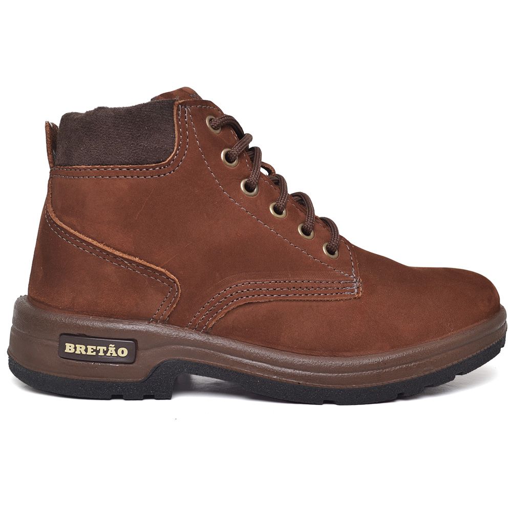Coturno Masculino Agrícola Couro Nobuck Marrom - BRETÃO STORE