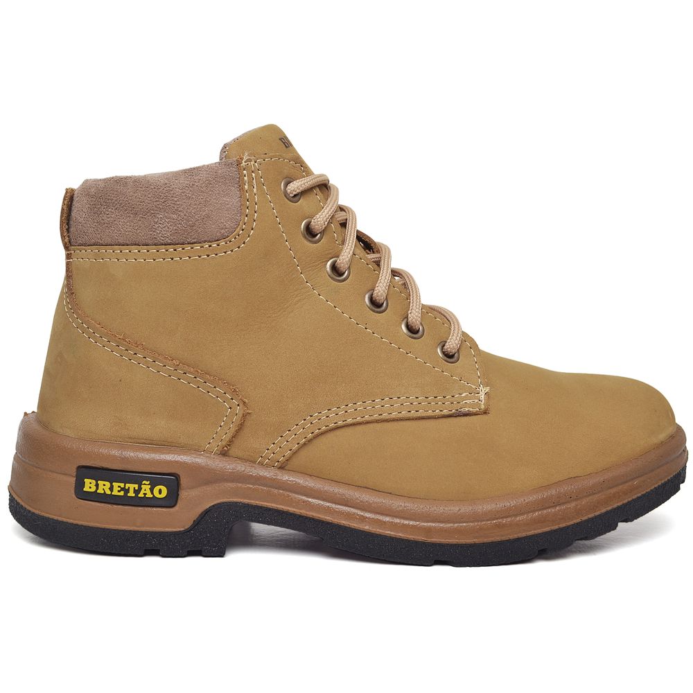 Coturno Masculino Couro Nobuck Linha Agrícola Mel - BRETÃO STORE