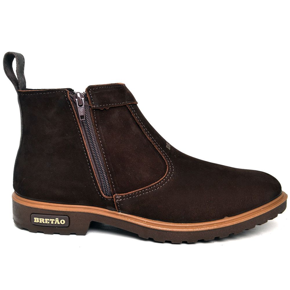 Botina Masculina Solado Mônaco Nobuck Chocolate - BRETÃO STORE