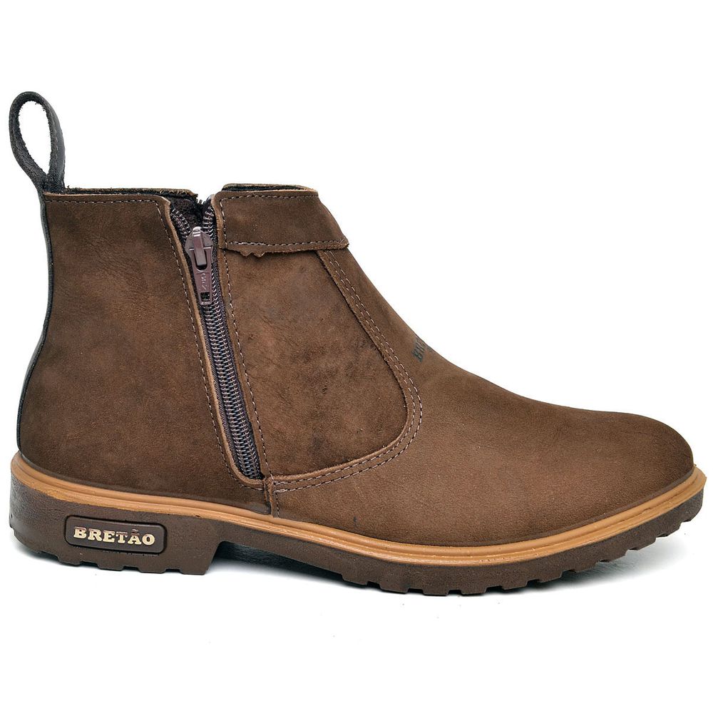 Botina Masculina Solado Mônaco Nobuck Petróleo - BRETÃO STORE