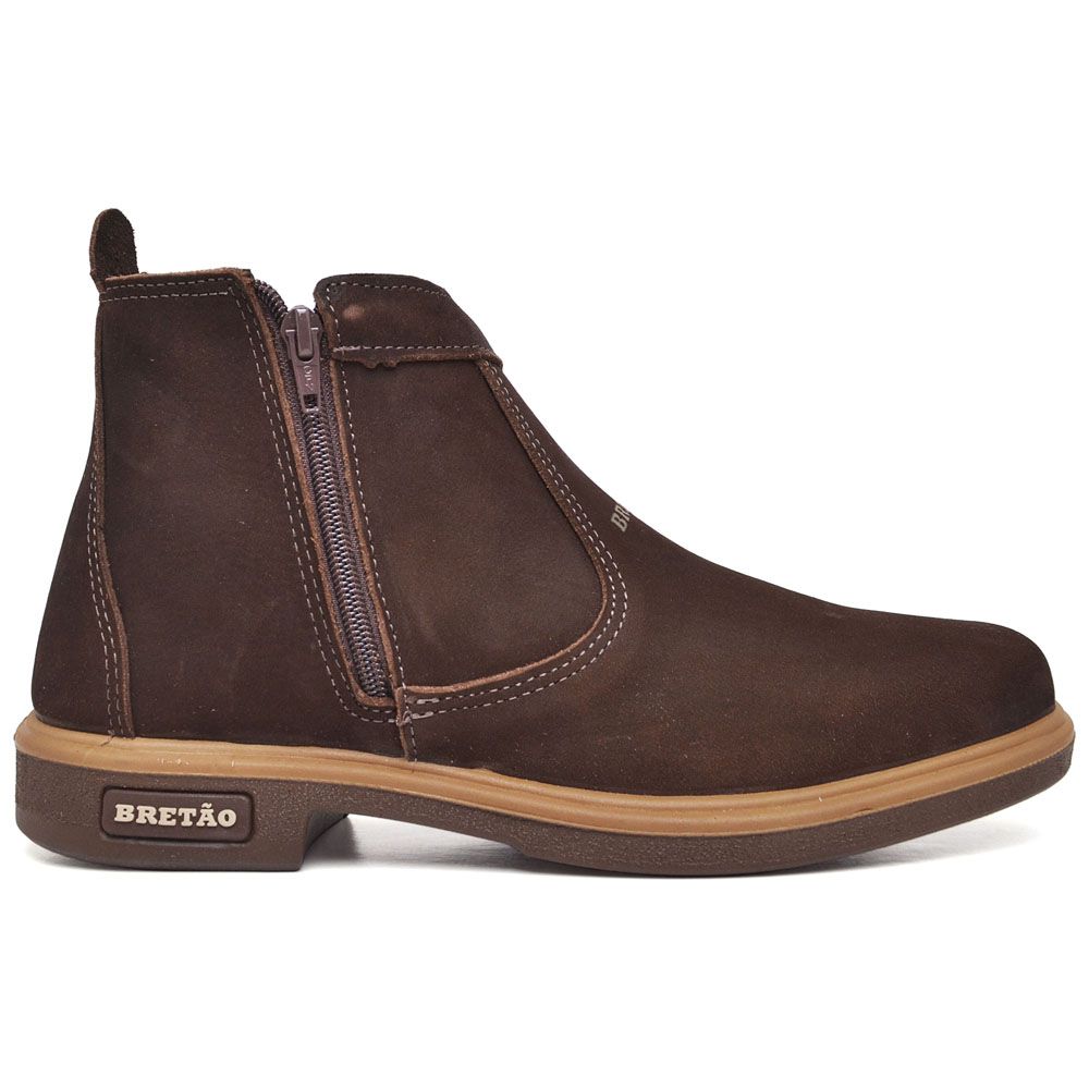 Botina Masculina Ziper Solado Texas Bico Quadrado ... - BRETÃO STORE