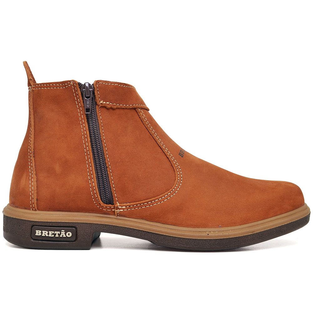 Botina Masculina Ziper Solado Texas Bico Quadrado ... - BRETÃO STORE