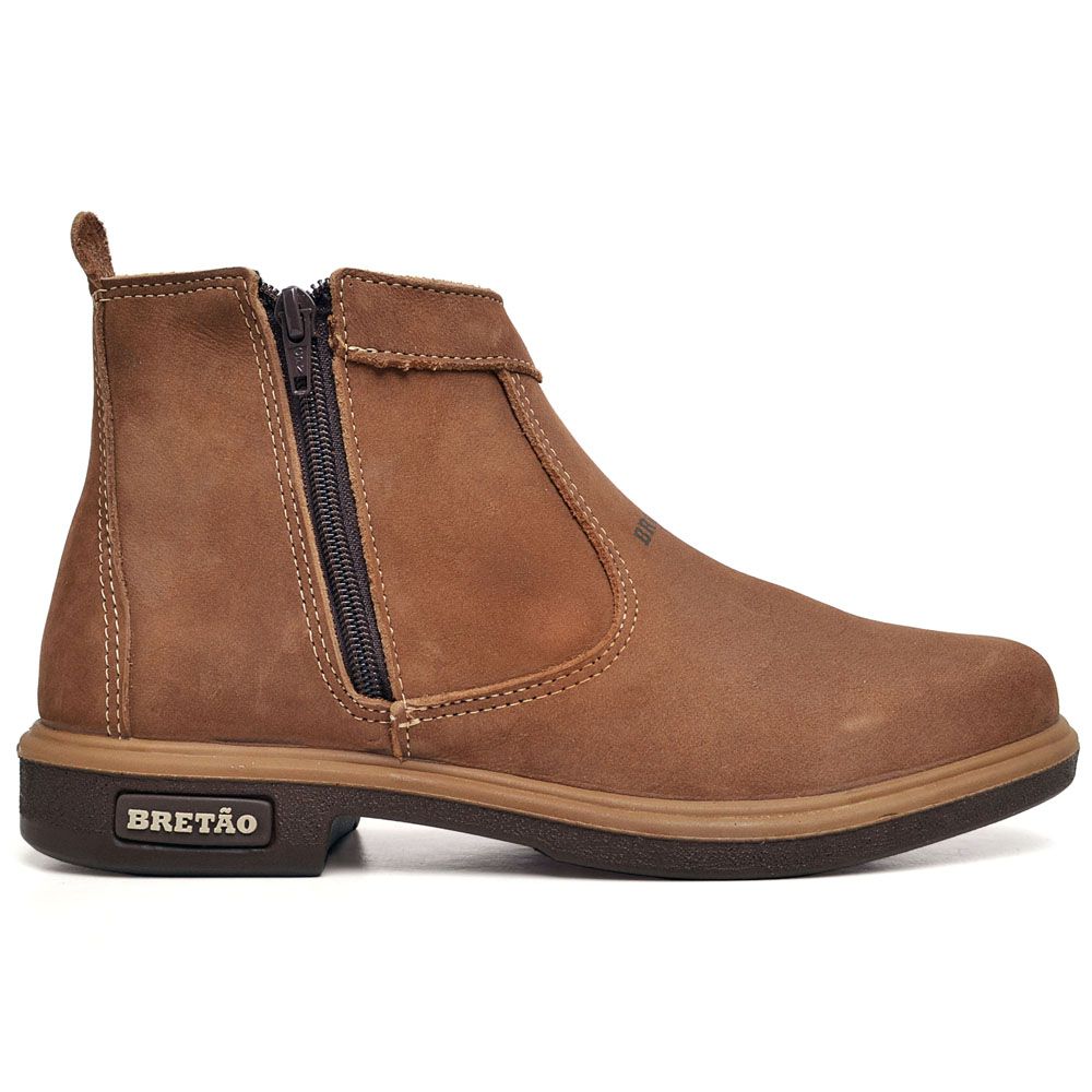 Botina Masculina Ziper Solado Texas Bico Quadrado ... - BRETÃO STORE