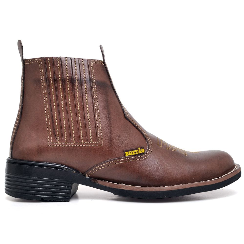 Botina Country Texana Masculina Látego Tabaco - BRETÃO STORE